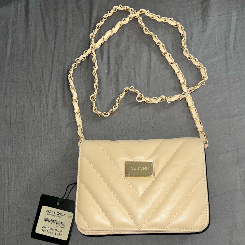 SJK St. John Knits beige crossbody